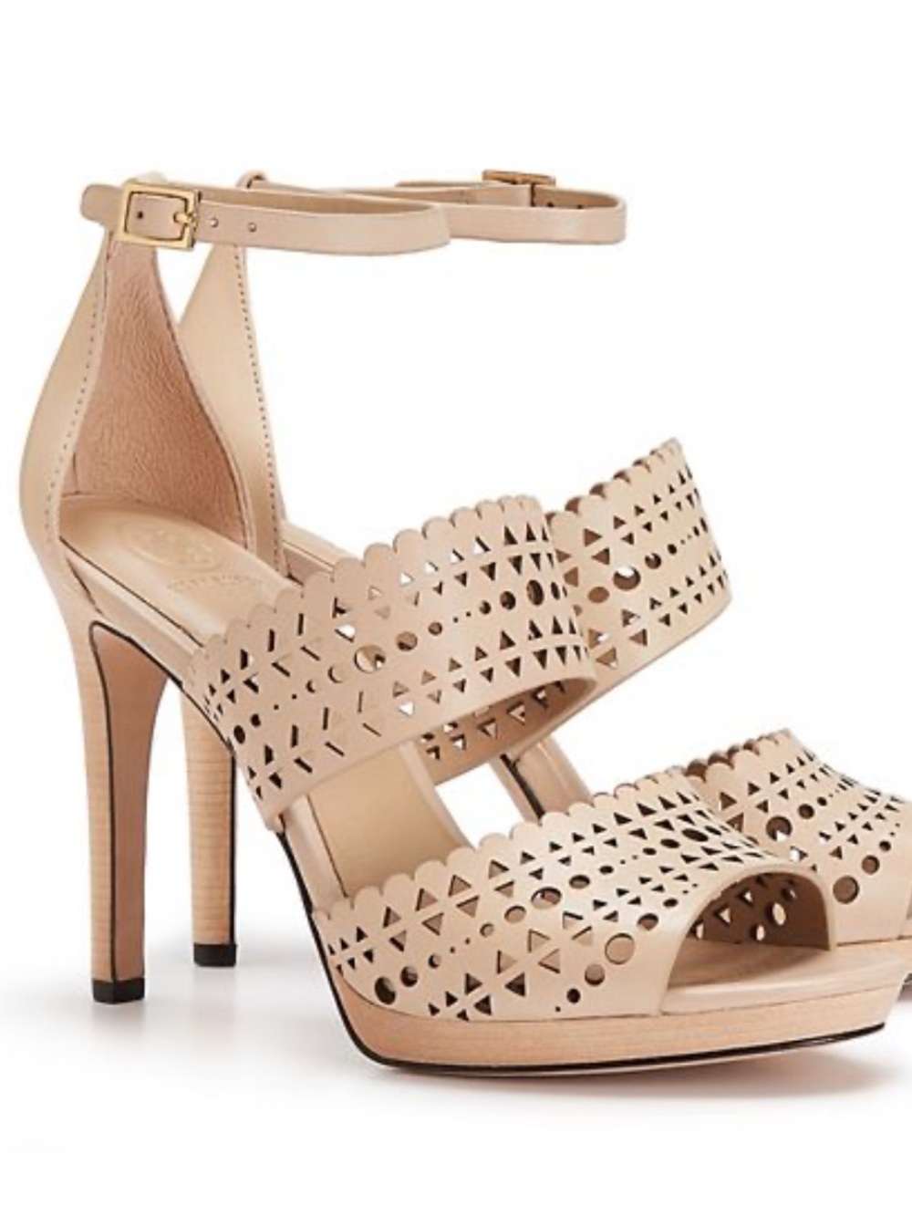 Tory Burch Perforated Gladiator Heeled Sandals Size 9.5